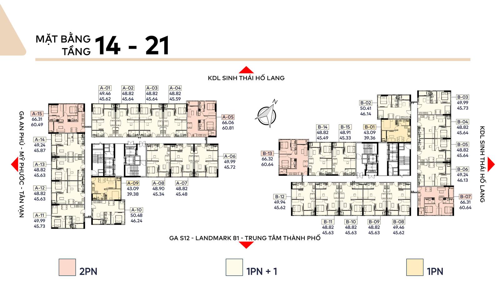 Mặt bằng tầng 14-21 Fenica