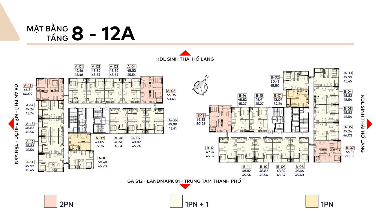 Mặt bằng tầng 8-12A Fenica